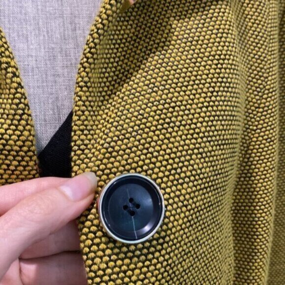 Laura Buttoned Jacket Yellow Blazer Size 16 - Picture 7 of 15
